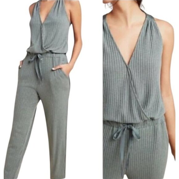 🌼 Anthropologie Saturday/Sunday Juniper Ribbed Jumpsuit (Size Small) - Picture 1 of 11